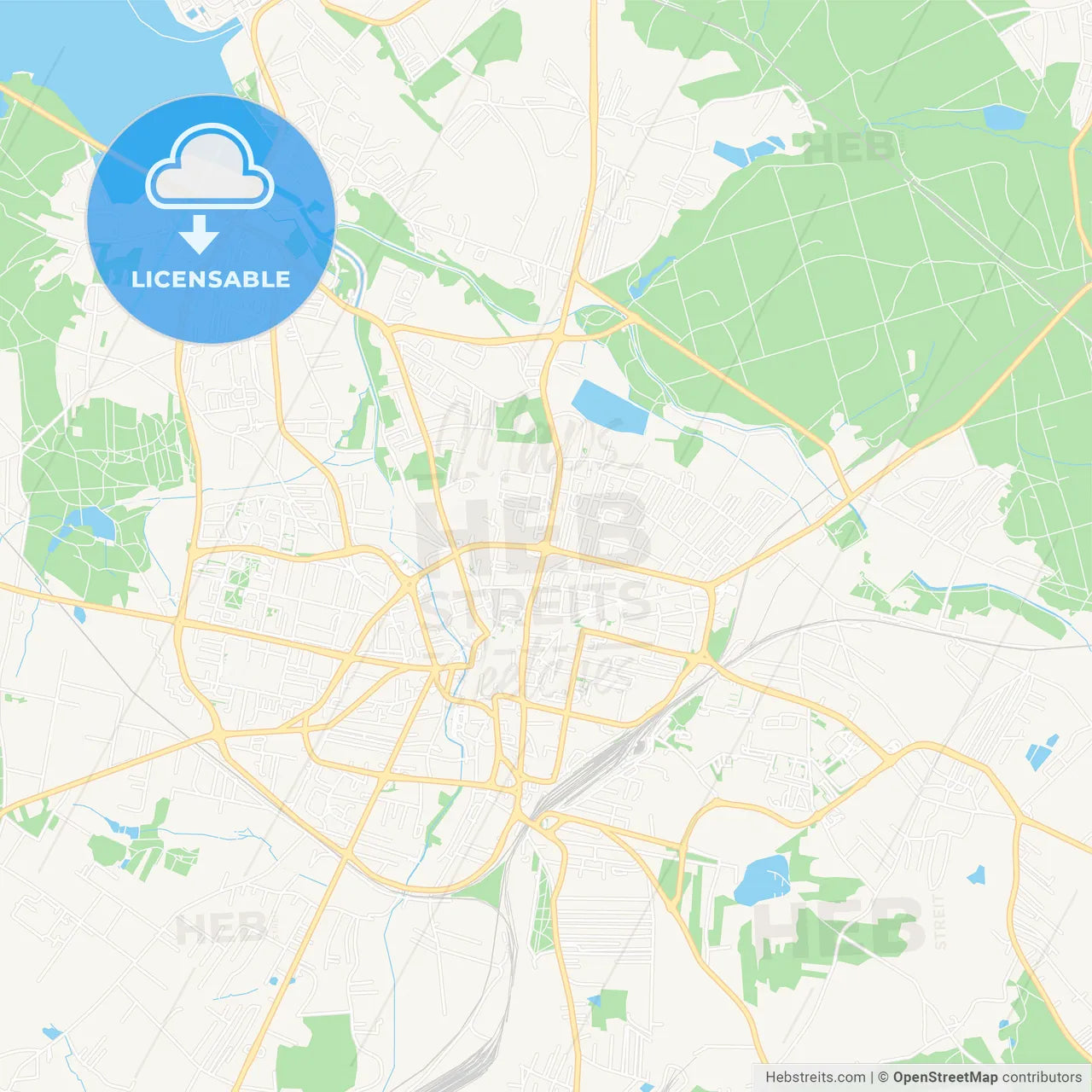 Rybnik, Poland Vector Map - Classic Colors