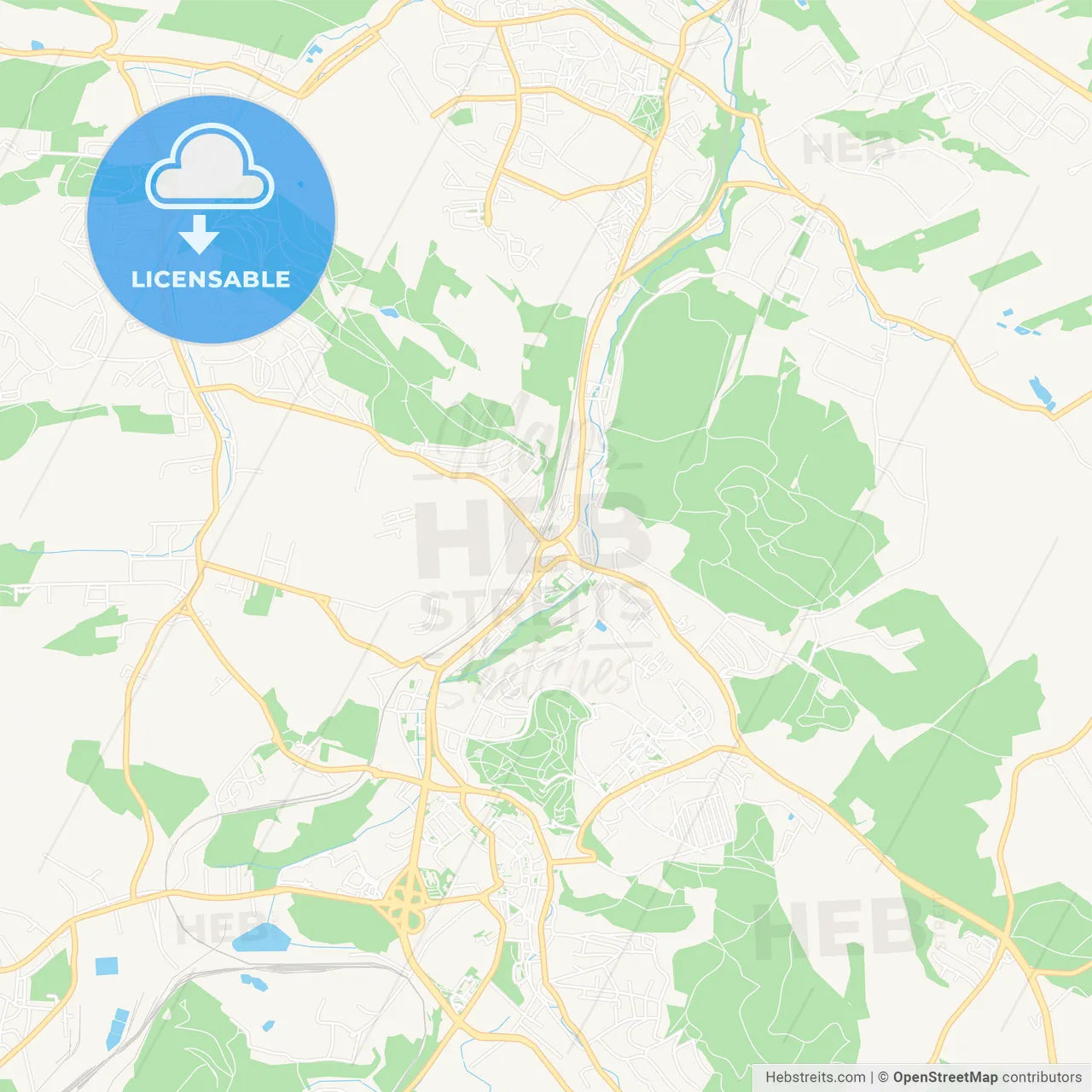 Walbrzych, Poland Vector Map - Classic Colors