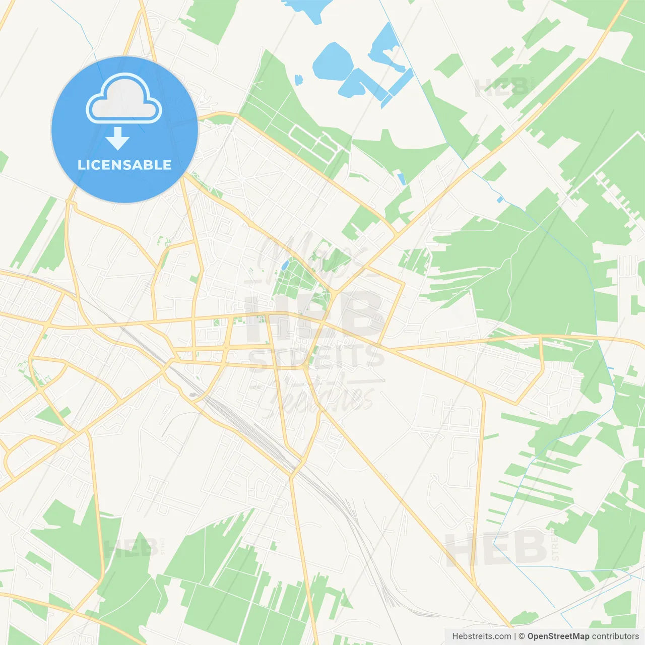 Siedlce, Poland Vector Map - Classic Colors