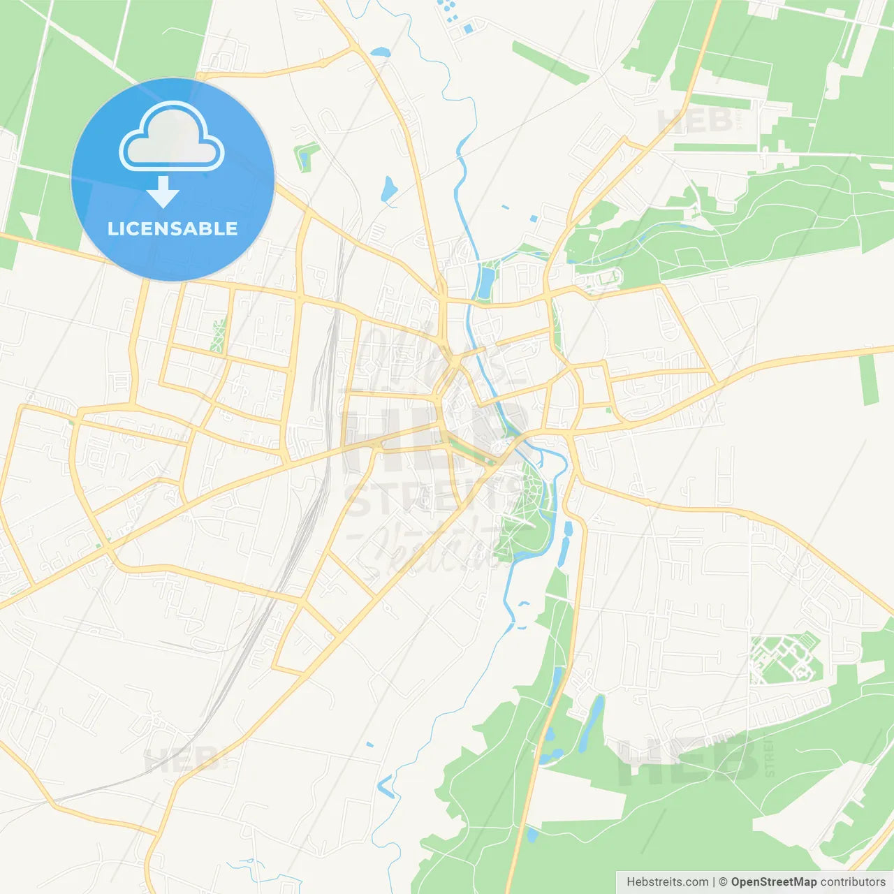 Slupsk, Poland Vector Map - Classic Colors