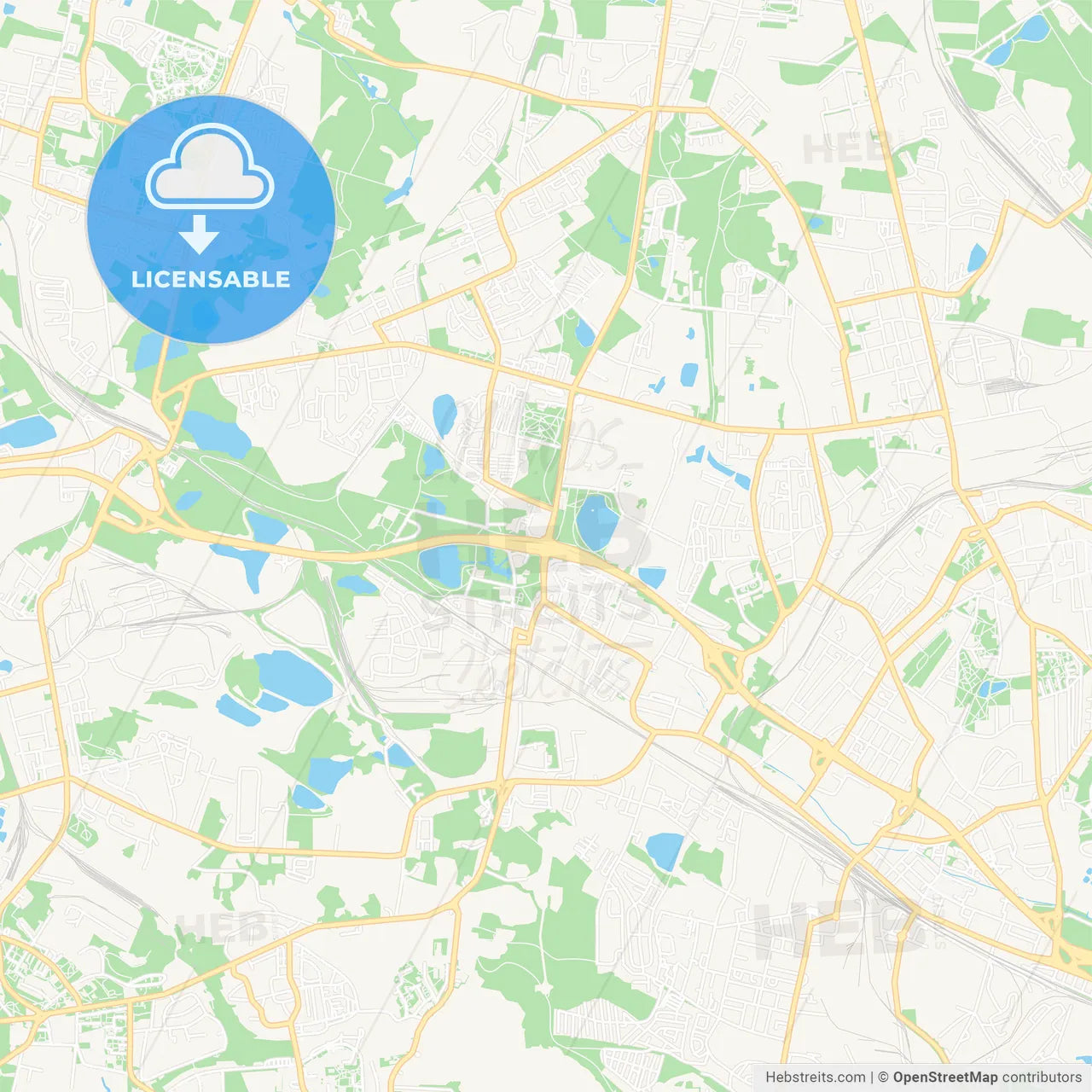 Swietochlowice, Poland Vector Map - Classic Colors