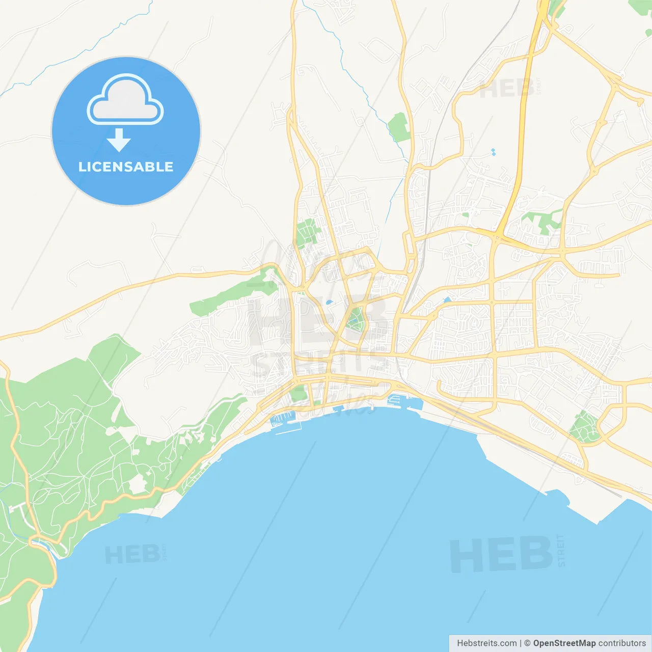 Setubal, Portugal Vector Map - Classic Colors