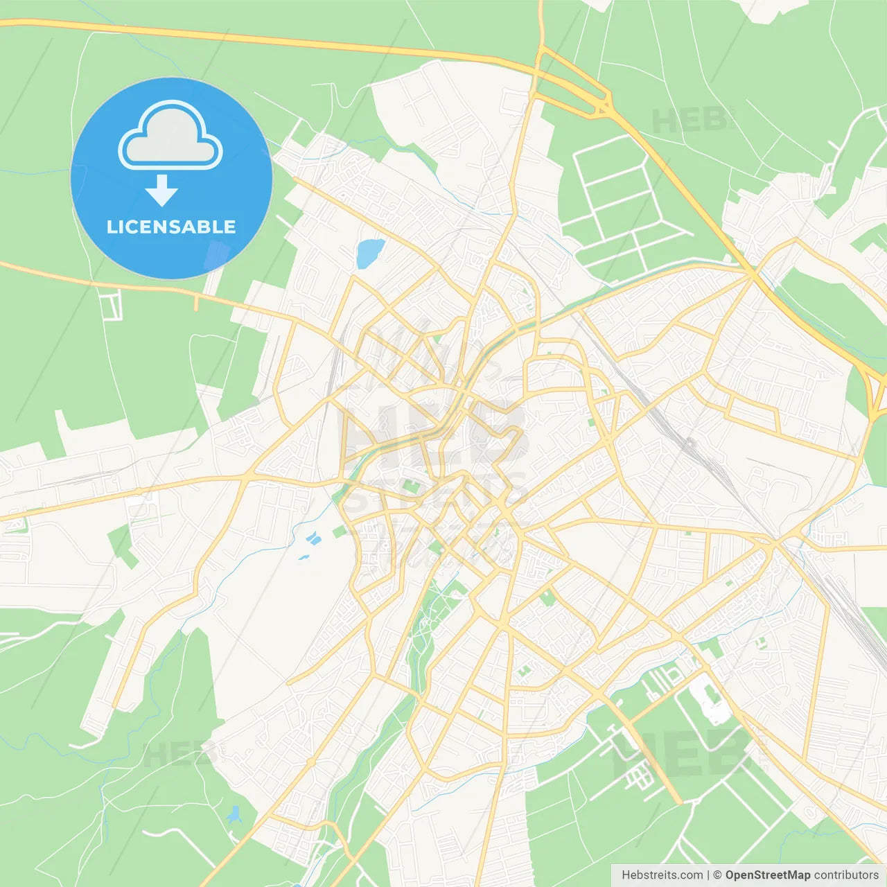 Sibiu, Romania Vector Map - Classic Colors