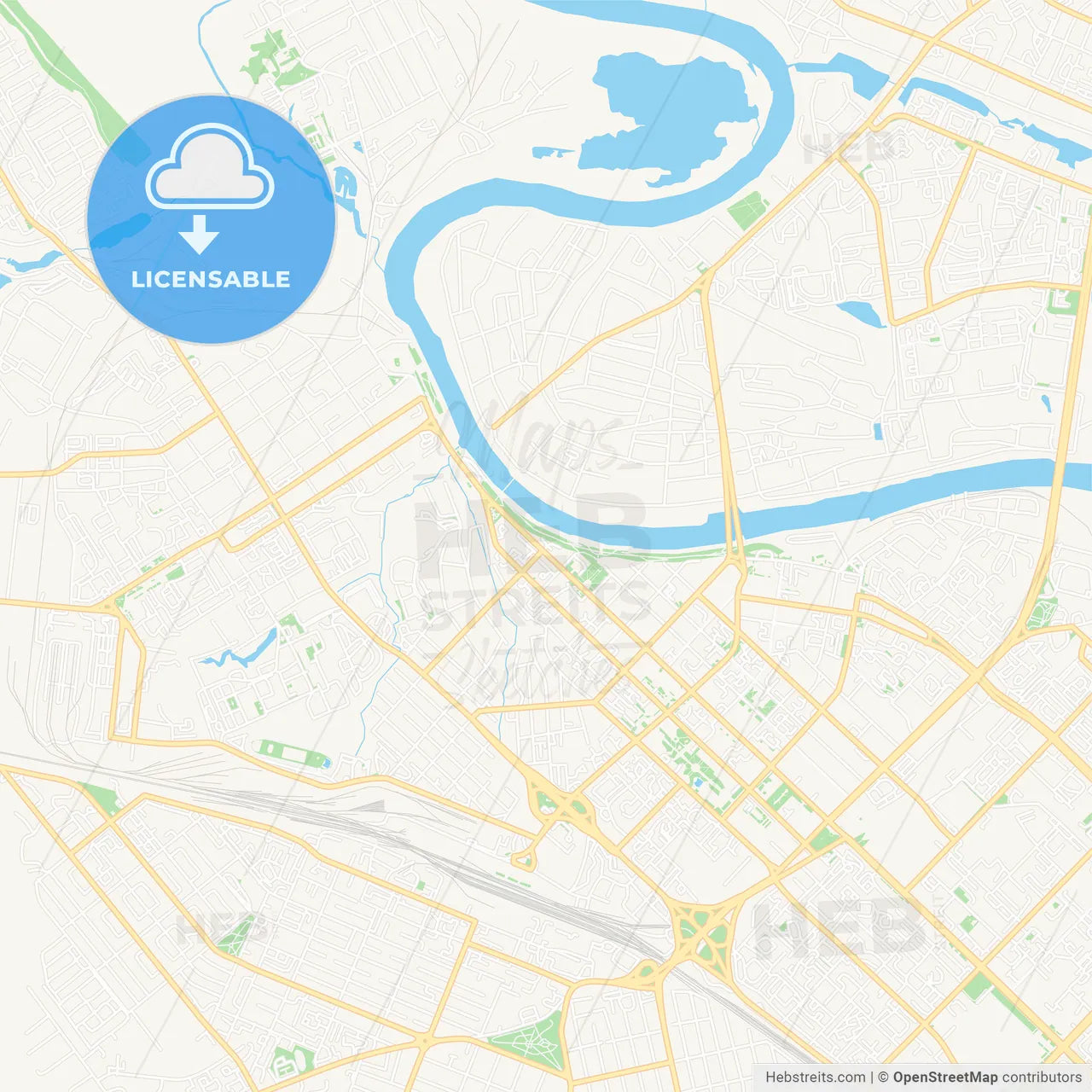 Tyumen, Russia Vector Map - Classic Colors