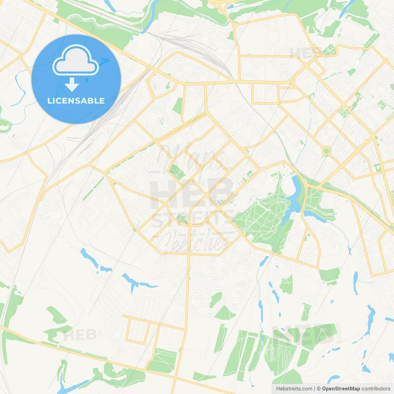 Ryazan, Russia Vector Map - Classic Colors