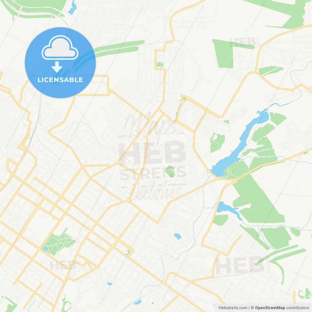 Shakhty, Russia Vector Map - Classic Colors