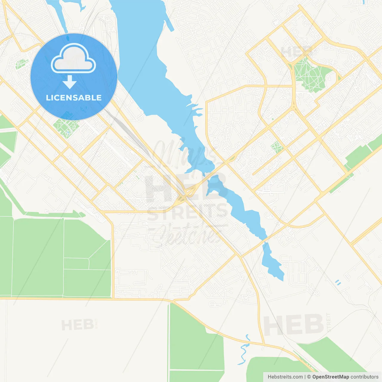 Volgodonsk, Russia Vector Map - Classic Colors