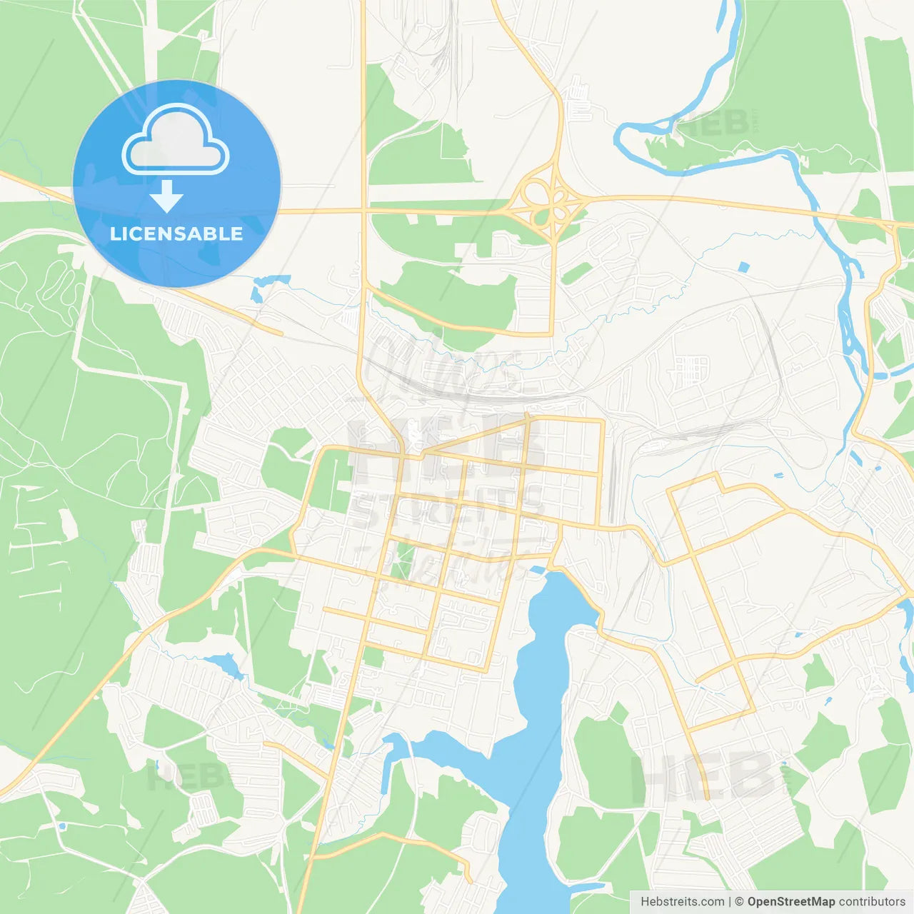 Revda, Russia Vector Map - Classic Colors