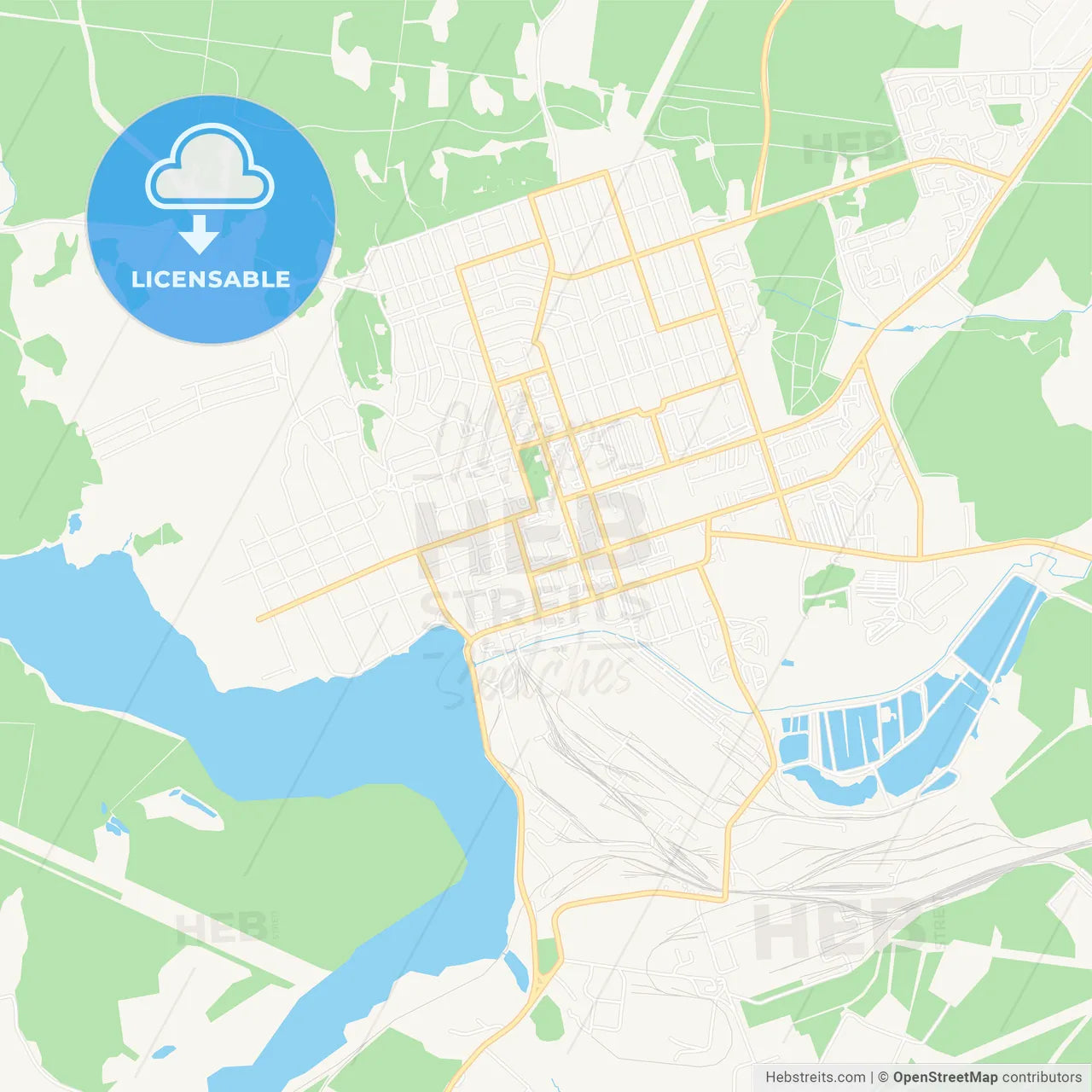 Polevskoy, Russia Vector Map - Classic Colors