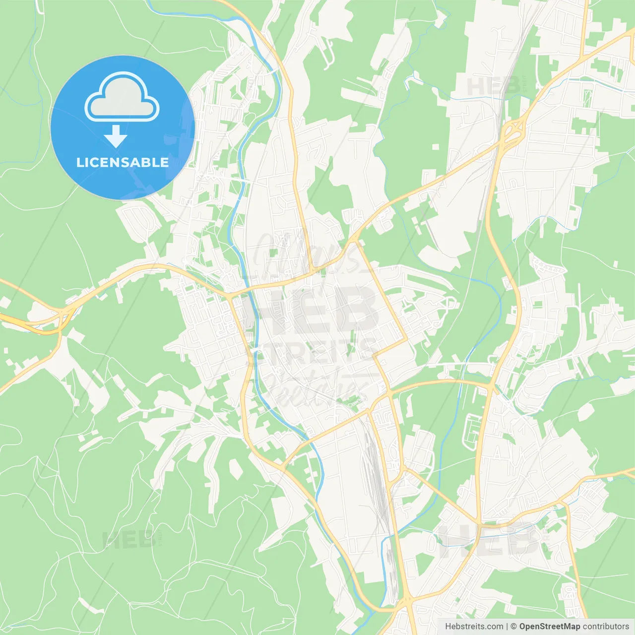 Presov, Slovakia Vector Map - Classic Colors