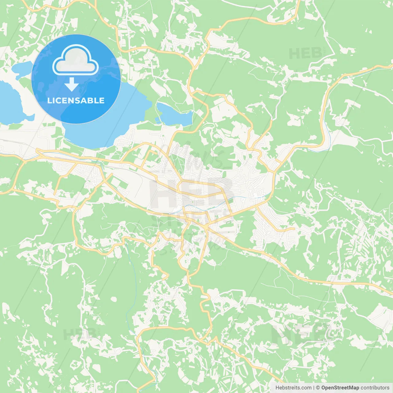 Velenje, Slovenia Vector Map - Classic Colors