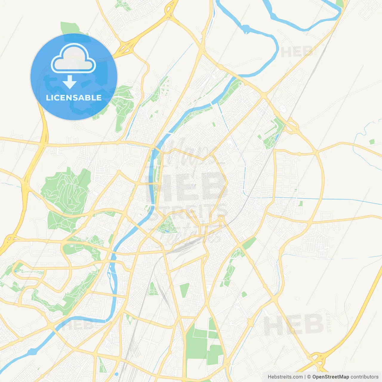 Valladolid, Spain Vector Map - Classic Colors