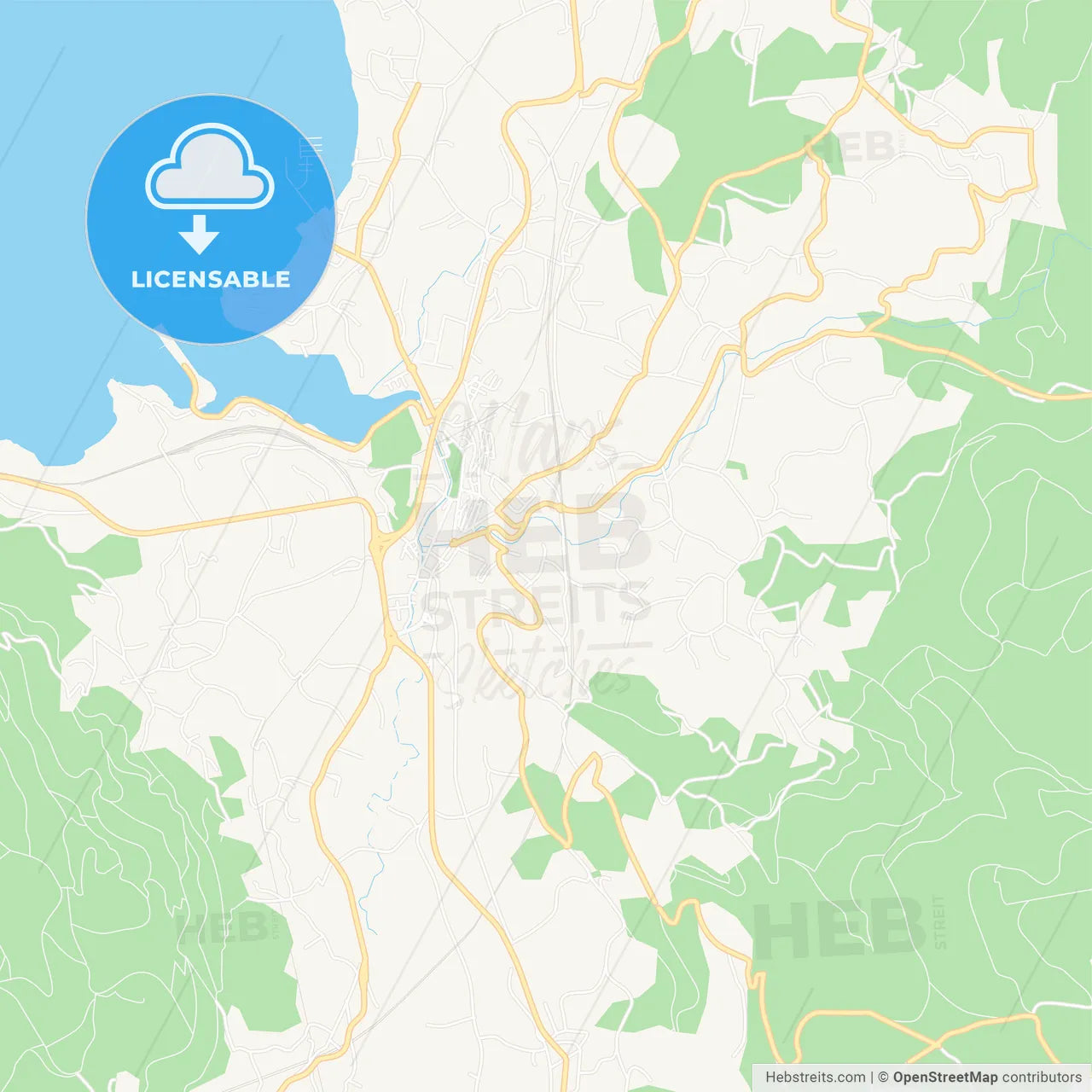 Redondela, Spain Vector Map - Classic Colors