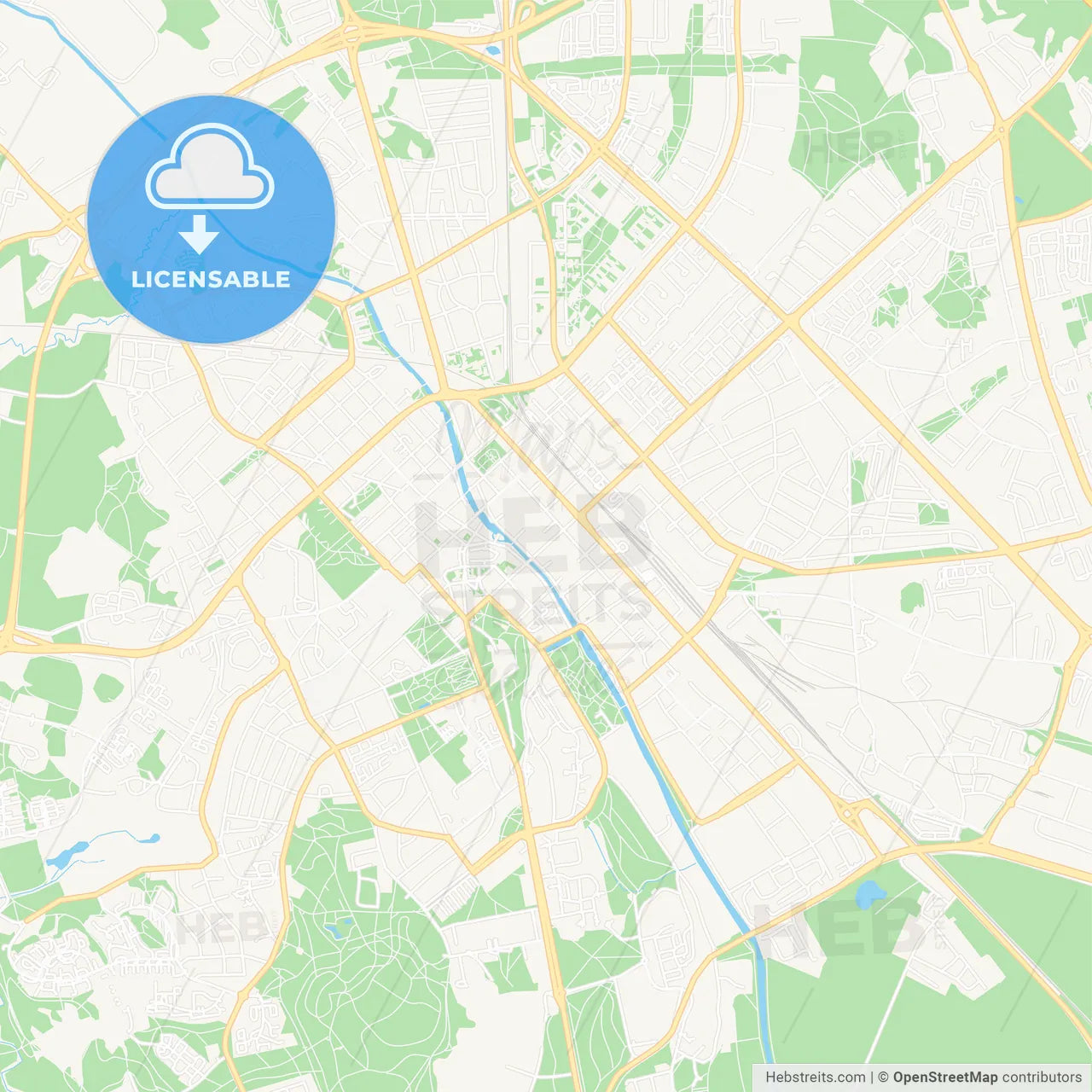 Uppsala, Sweden Vector Map - Classic Colors