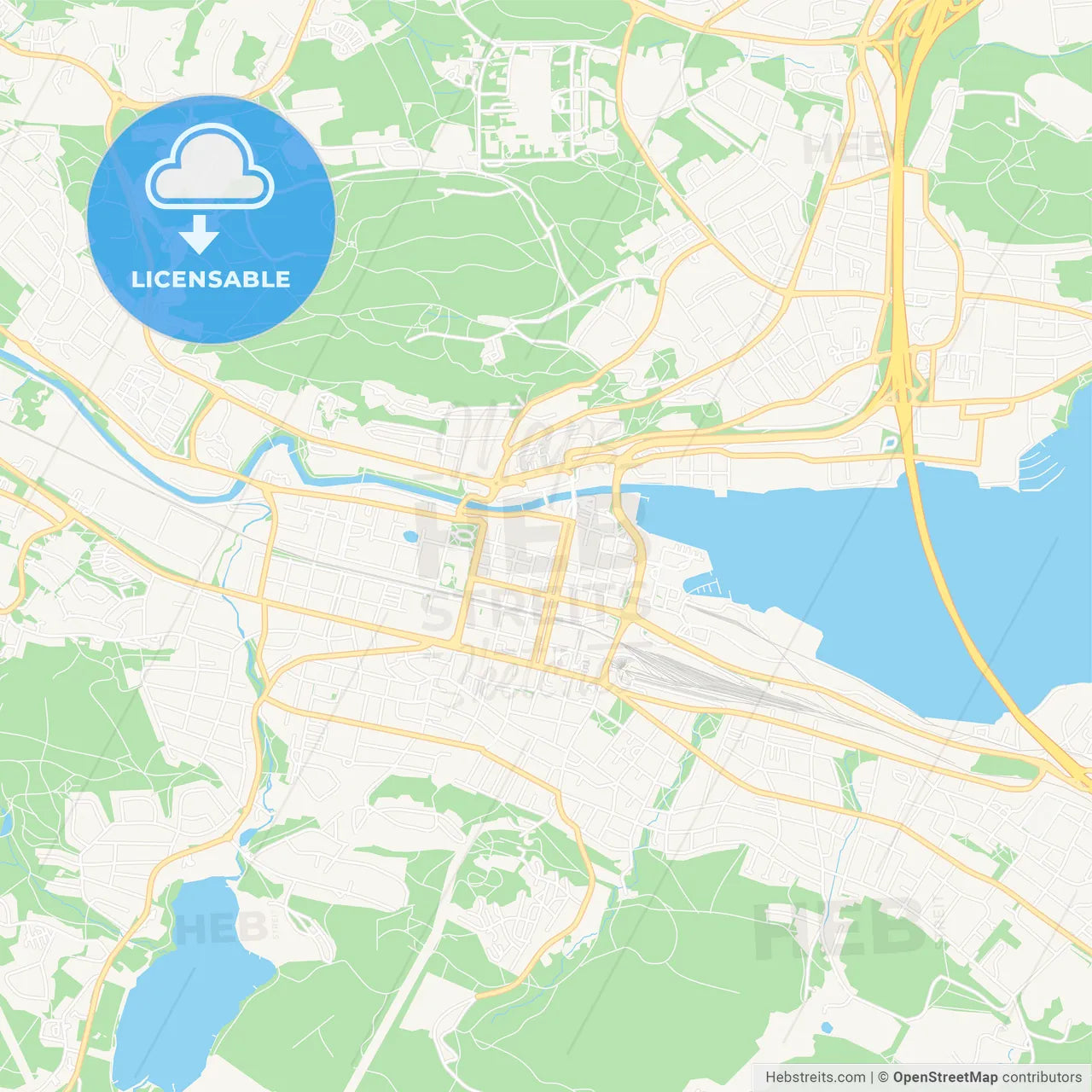 Sundsvall, Sweden Vector Map - Classic Colors