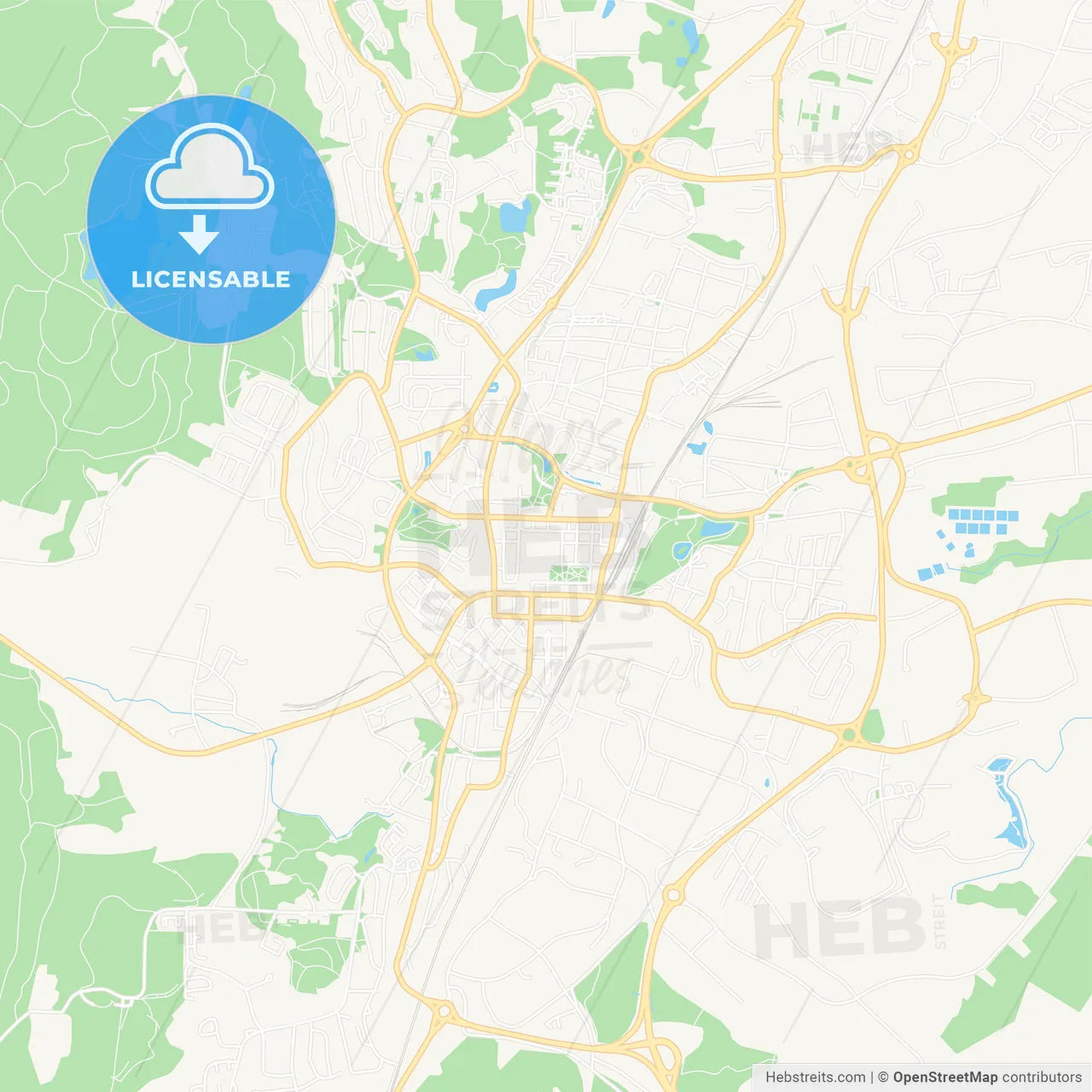 Skovde, Sweden Vector Map - Classic Colors