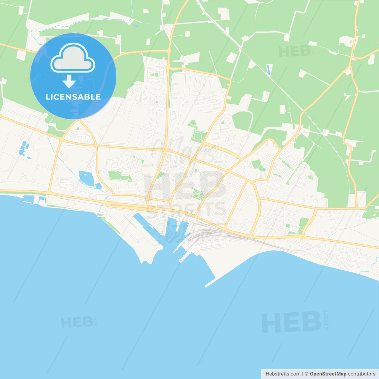 Trelleborg, Sweden Vector Map - Classic Colors