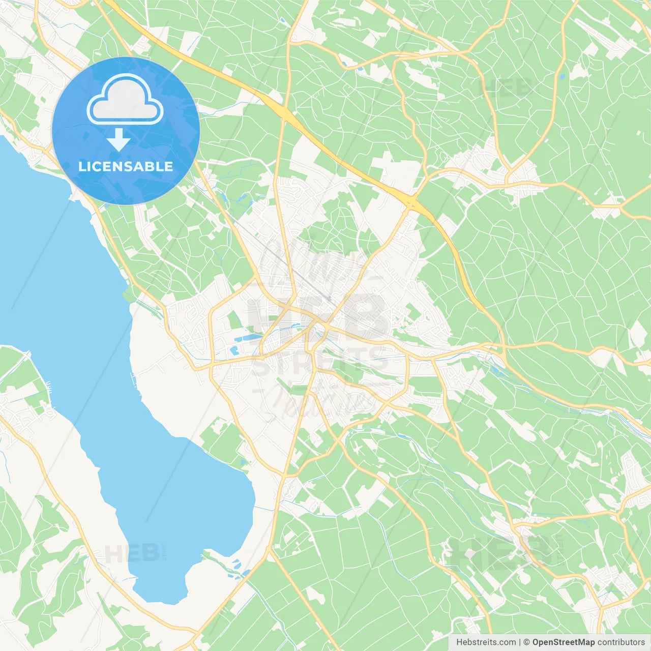 Uster, Switzerland Vector Map - Classic Colors