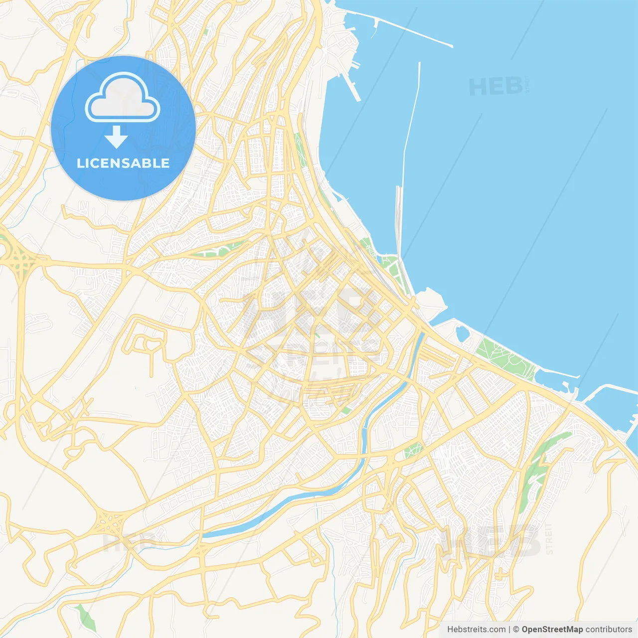 Samsun, Turkey Vector Map - Classic Colors