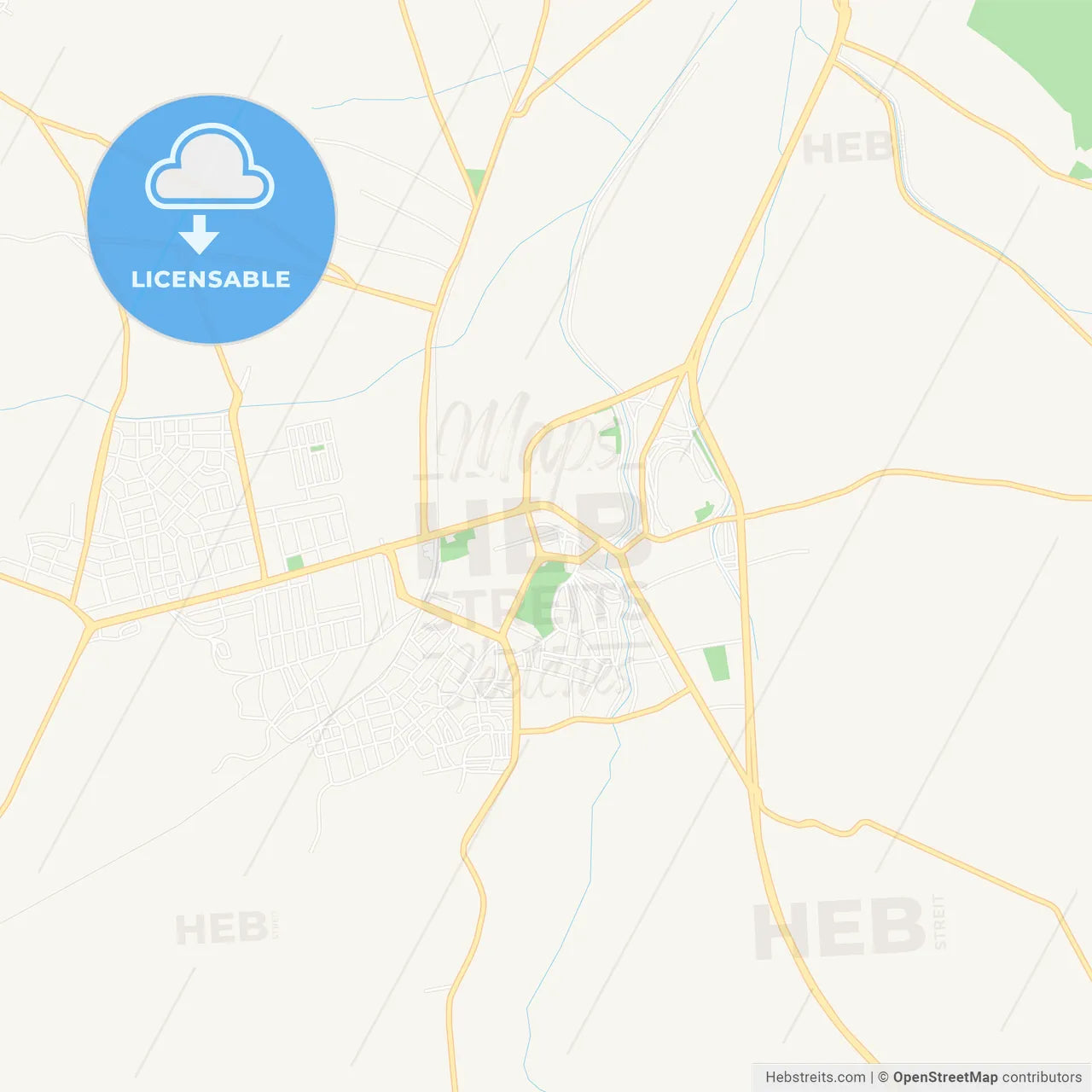 Turhal, Turkey Vector Map - Classic Colors