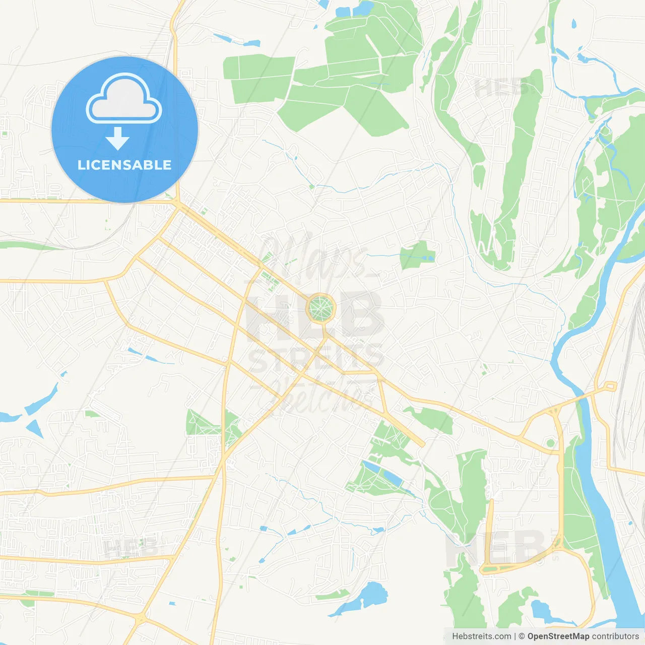 Poltava, Ukraine Vector Map - Classic Colors