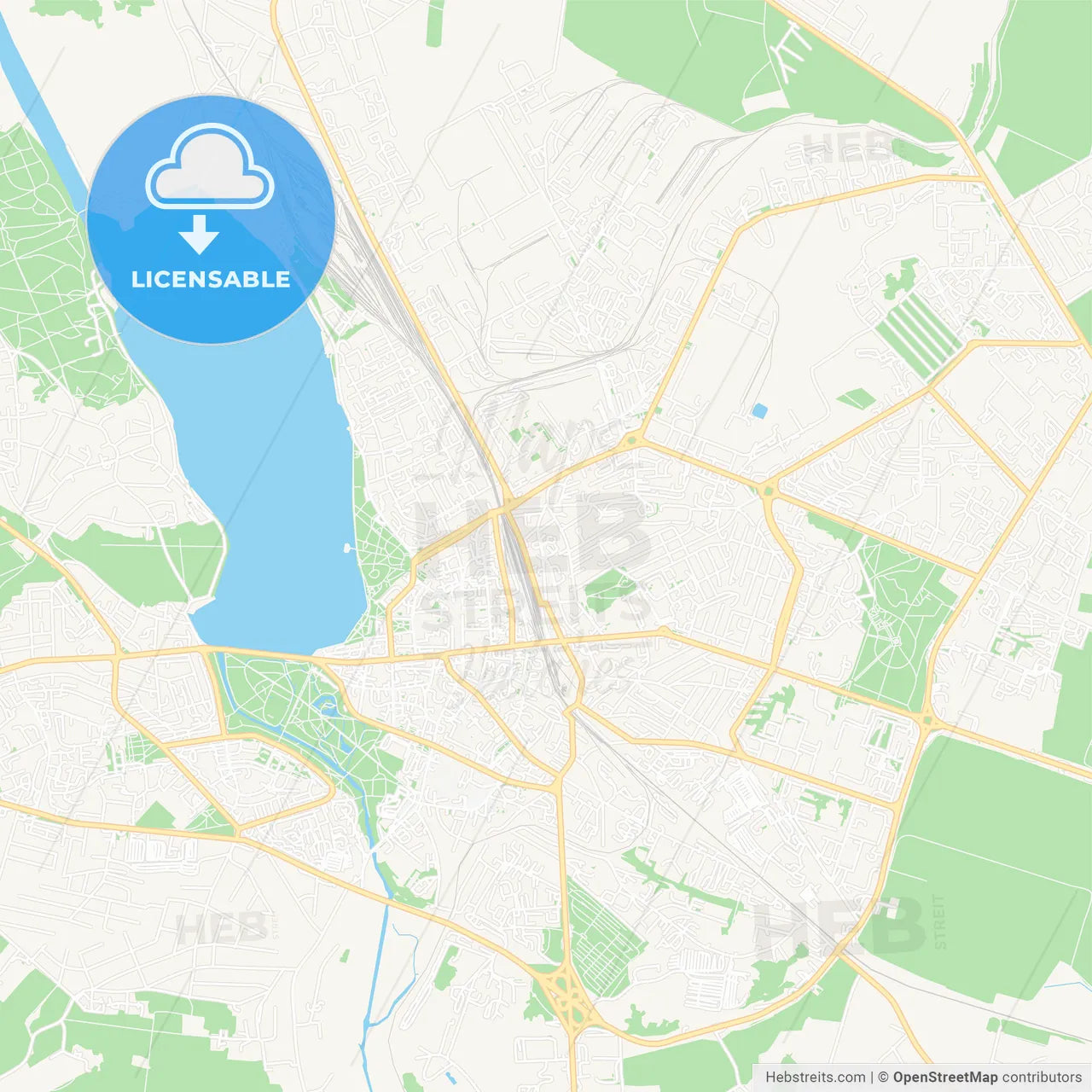 Ternopil, Ukraine Vector Map - Classic Colors