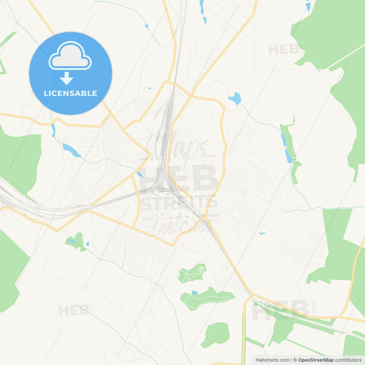 Zhmerynka, Ukraine Vector Map - Classic Colors