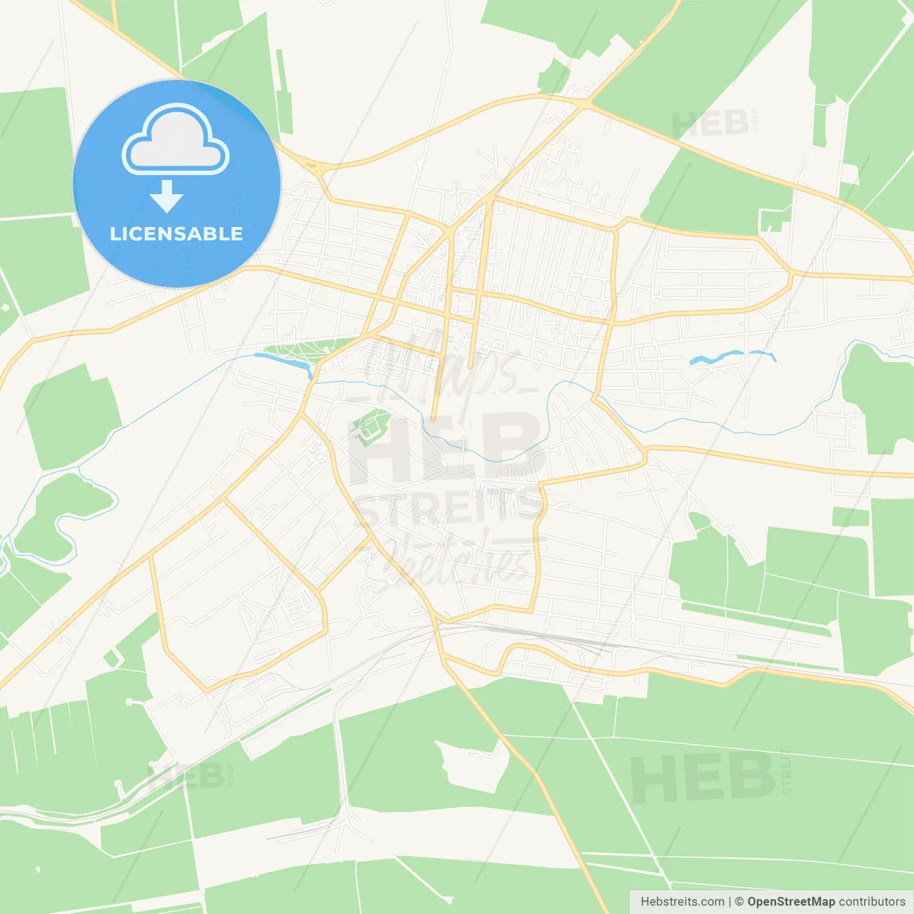 Tokmak, Ukraine Vector Map - Classic Colors