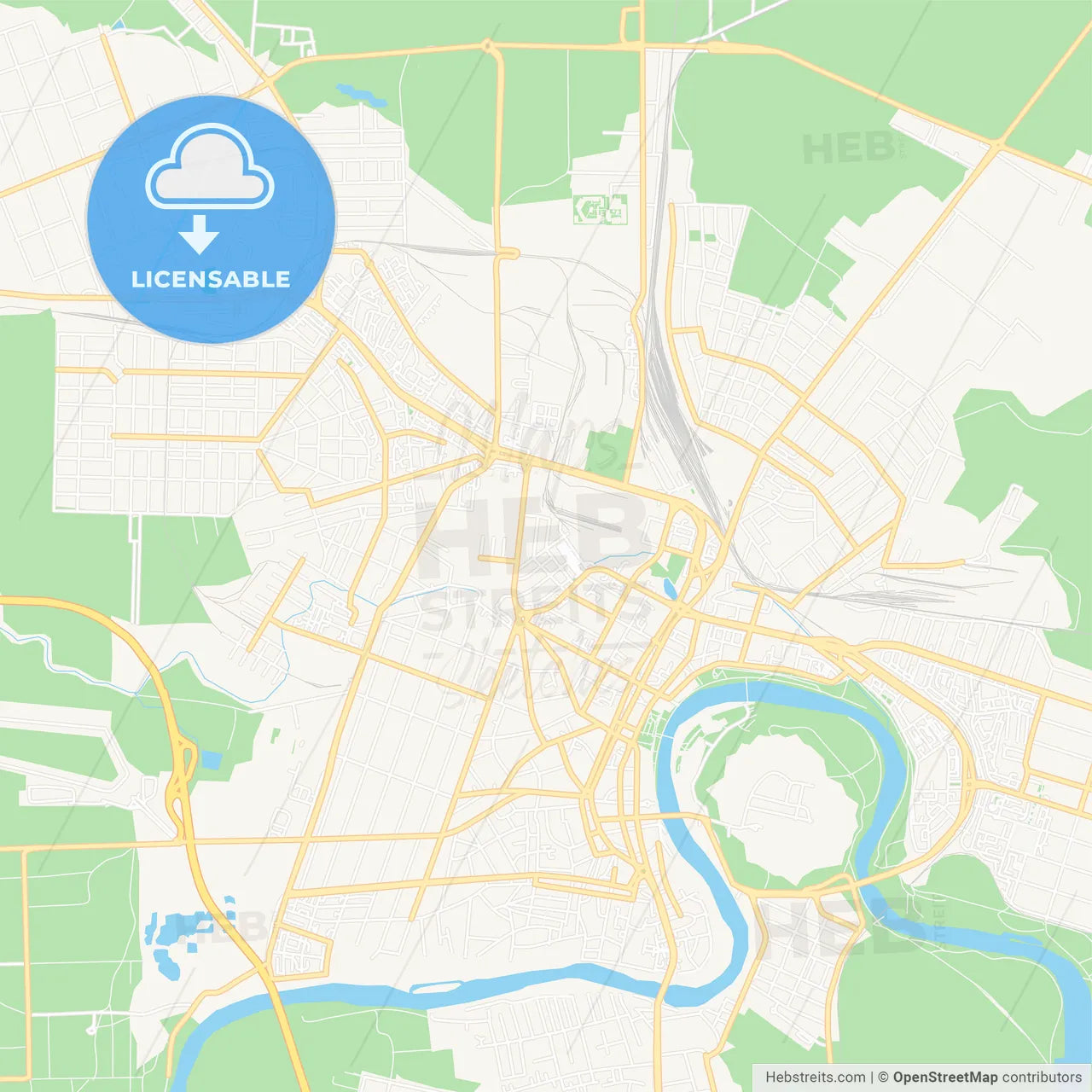 Arad, Romania Vector Map - Classic Colors