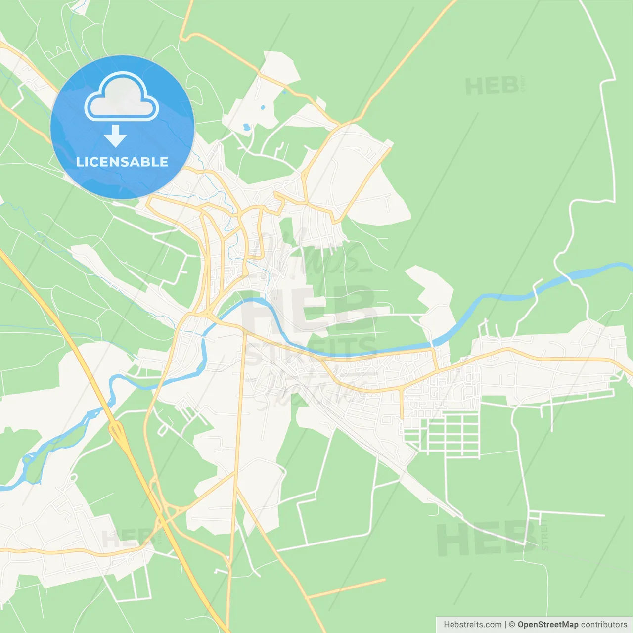 Turda, Romania Vector Map - Classic Colors