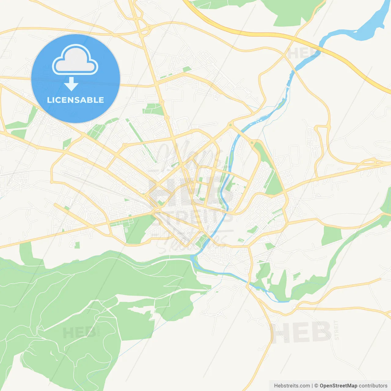 Ponferrada, Spain Vector Map - Classic Colors