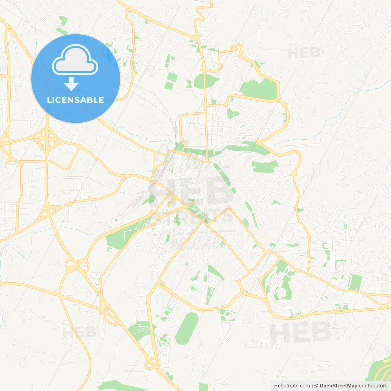 Sassari, Italy Vector Map - Classic Colors