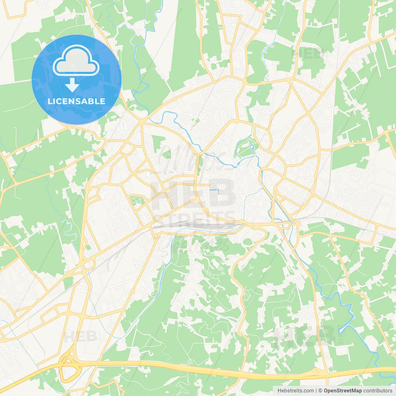 Vicenza, Italy Vector Map - Classic Colors