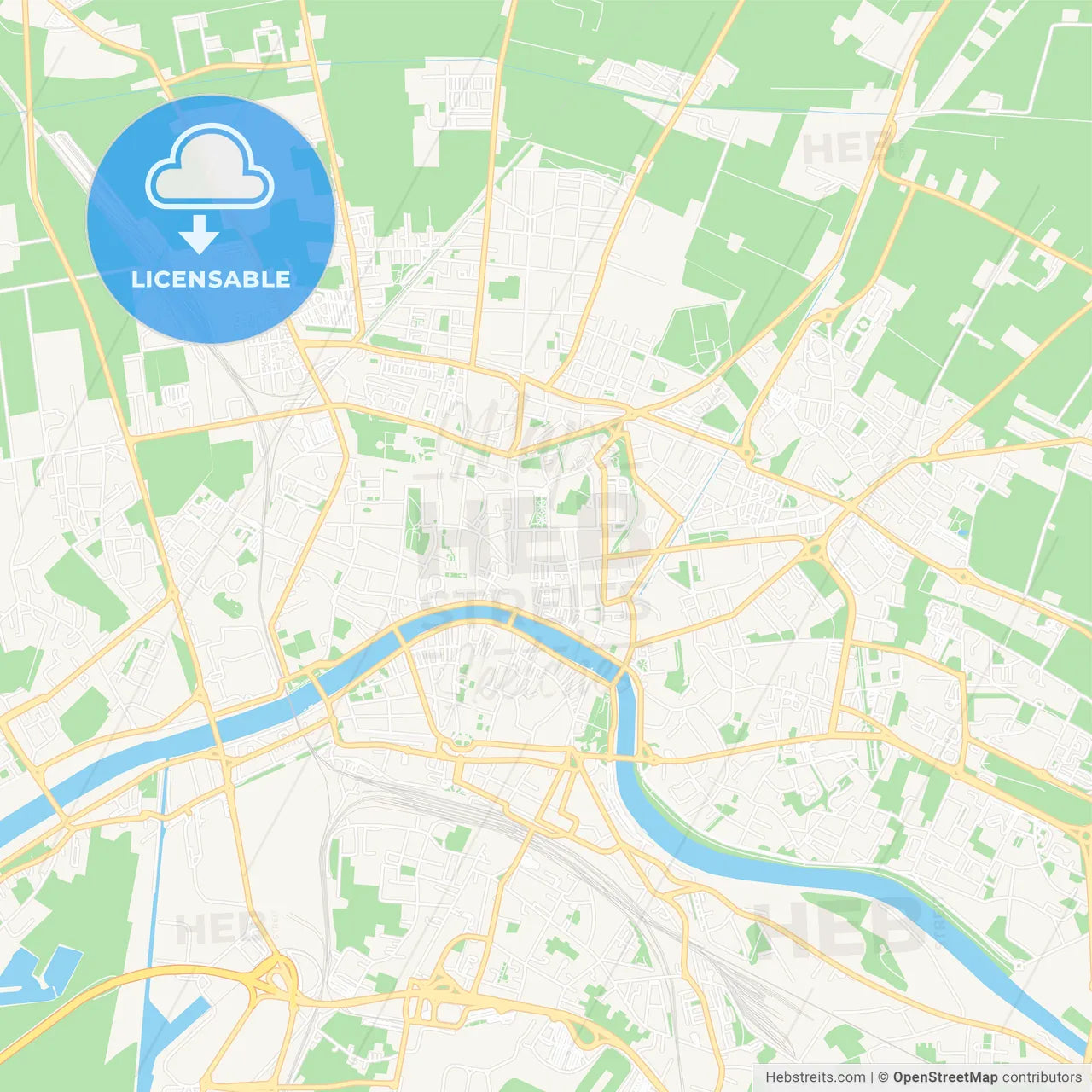 Pisa, Italy Vector Map - Classic Colors