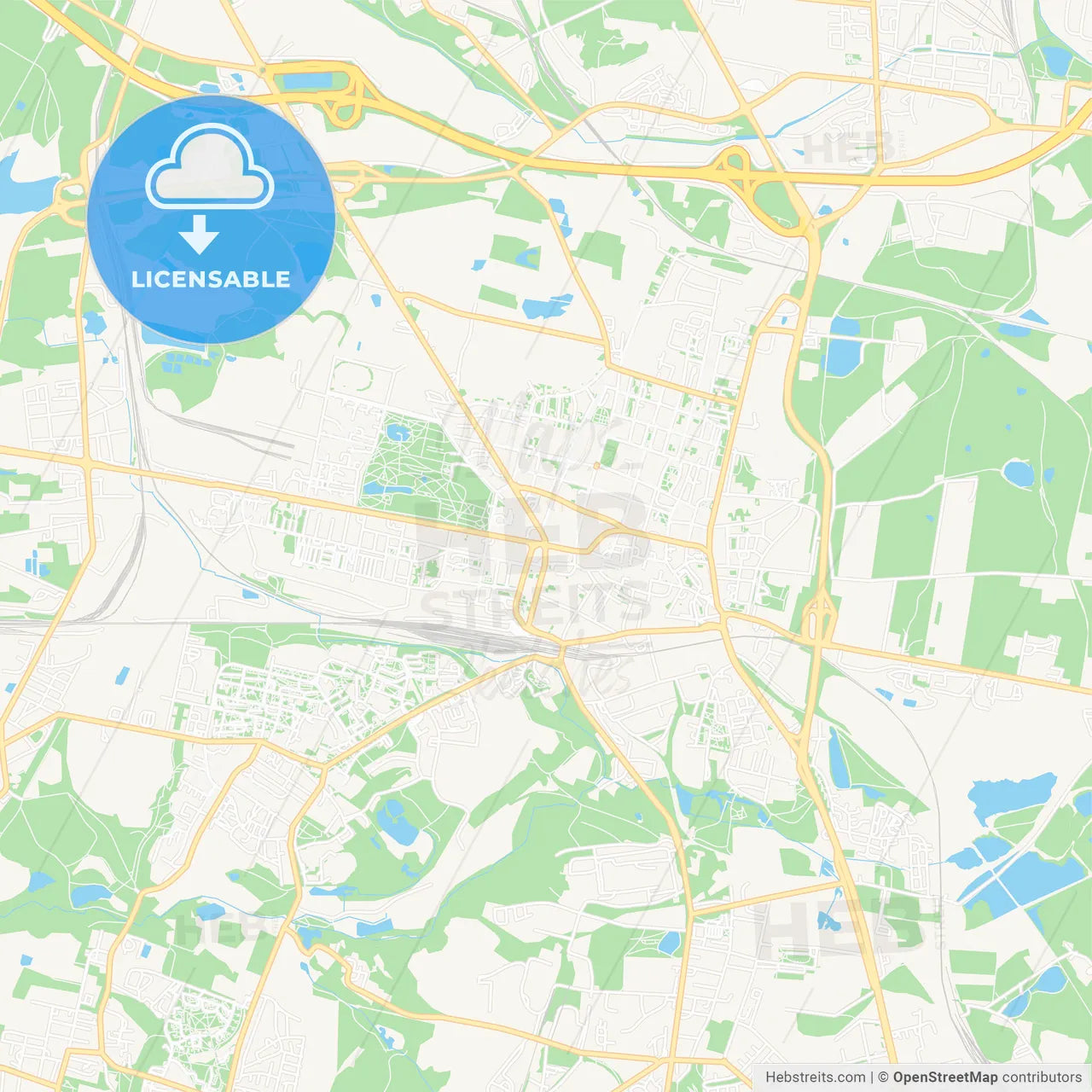 Bytom, Poland Vector Map - Classic Colors