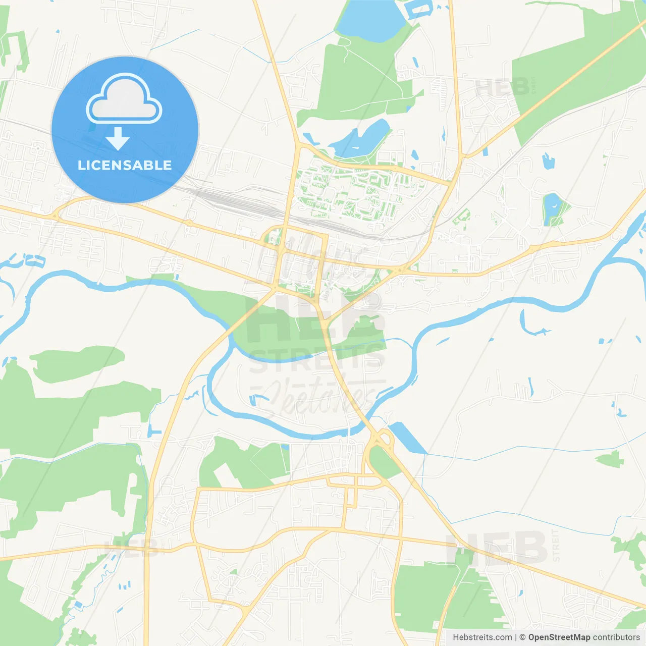 Konin, Poland Vector Map - Classic Colors