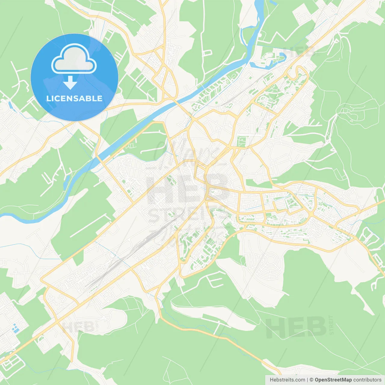 Targu Mures, Romania Vector Map - Classic Colors