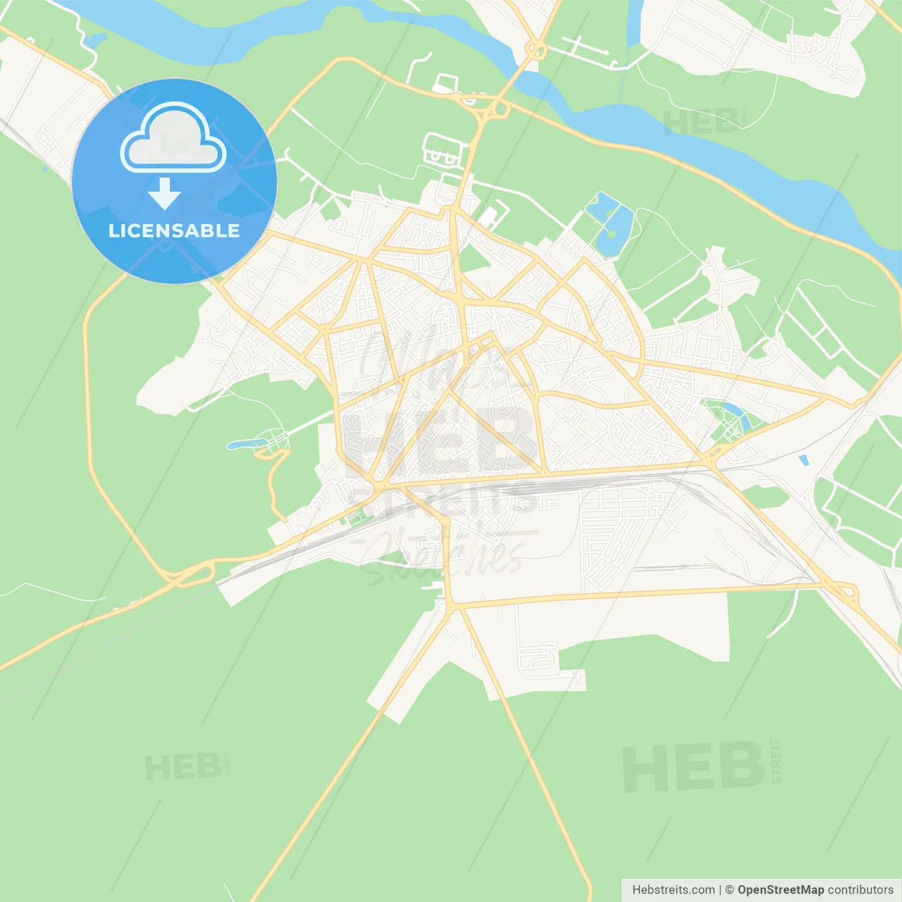 Buzau, Romania Vector Map - Classic Colors