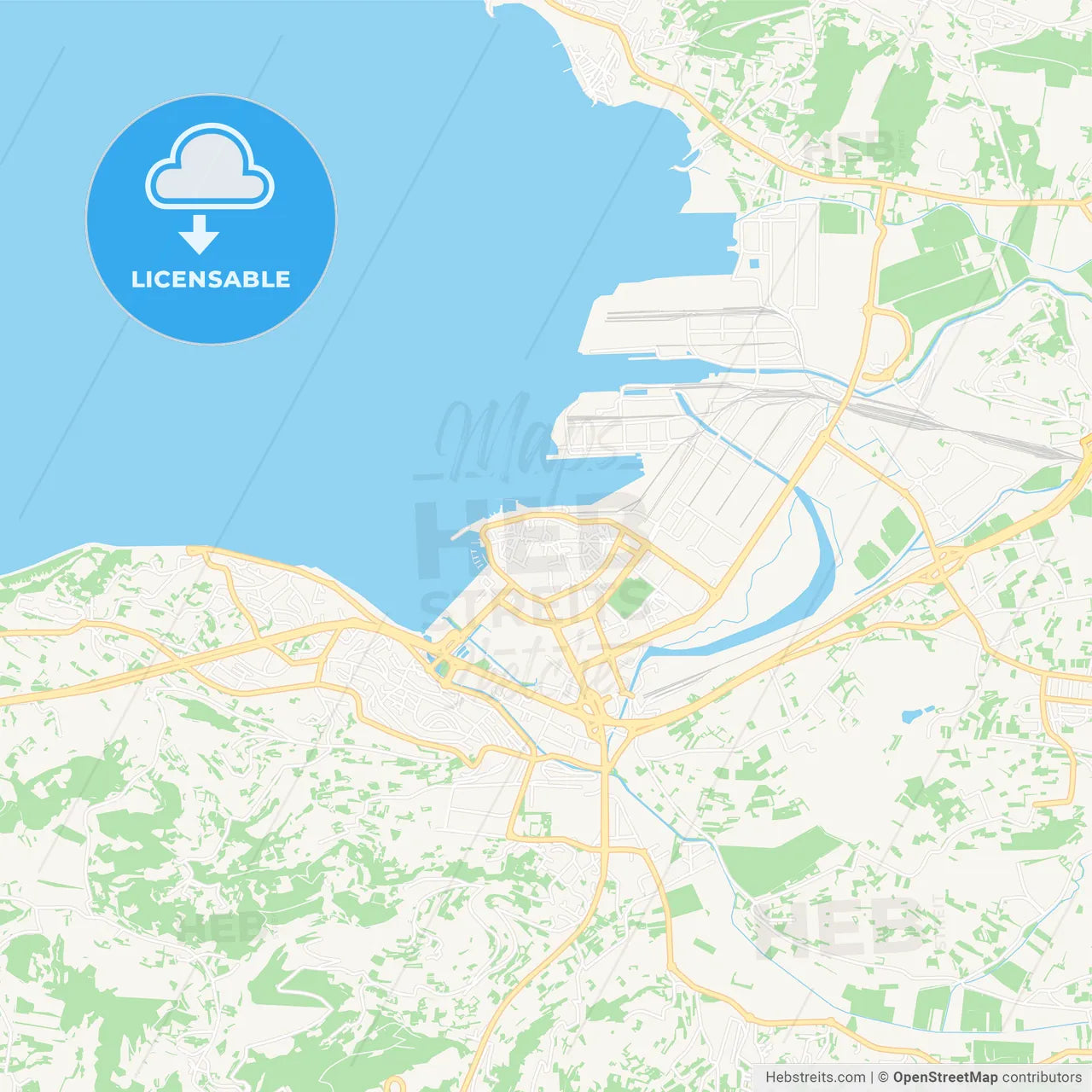 Koper, Slovenia Vector Map - Classic Colors
