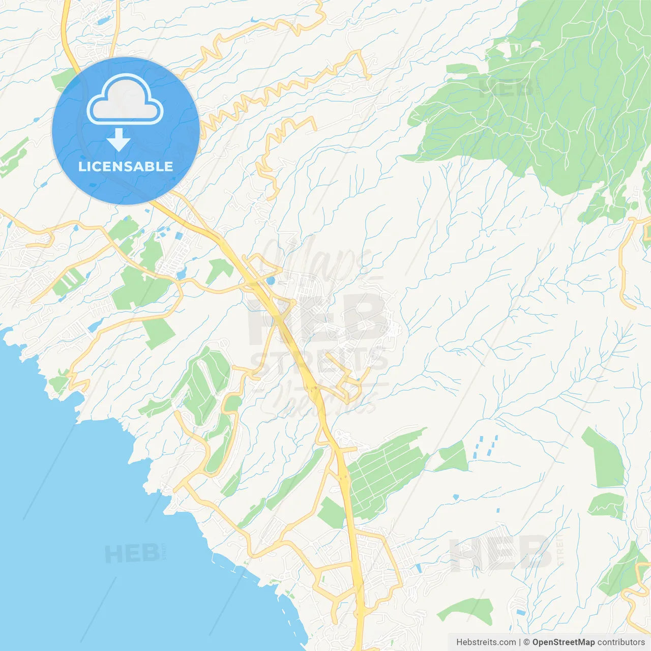 Adeje, Spain Vector Map - Classic Colors