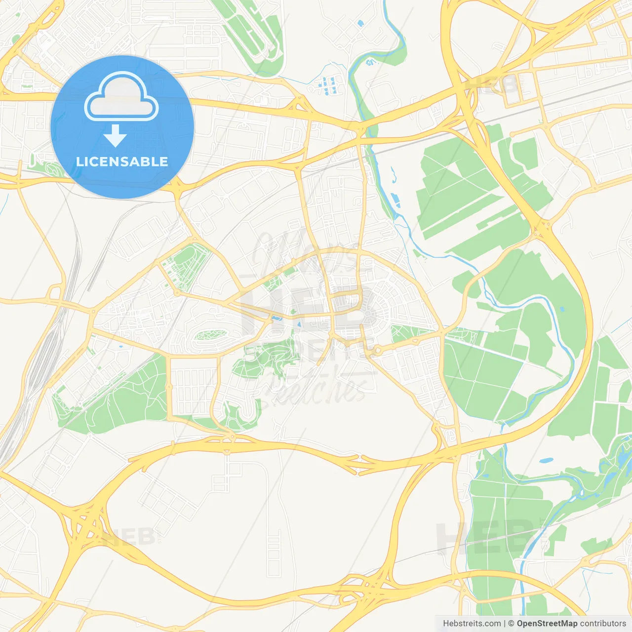 San Fernando de Henares, Spain Vector Map - Classic Colors