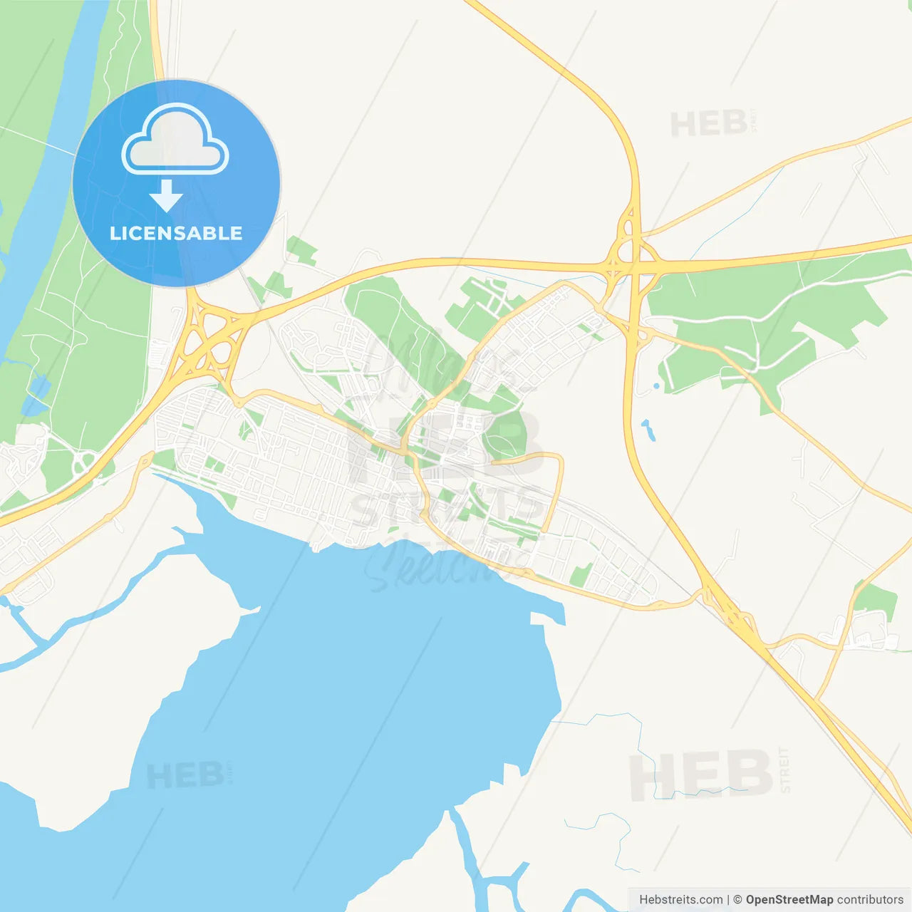 Puerto Real, Spain Vector Map - Classic Colors