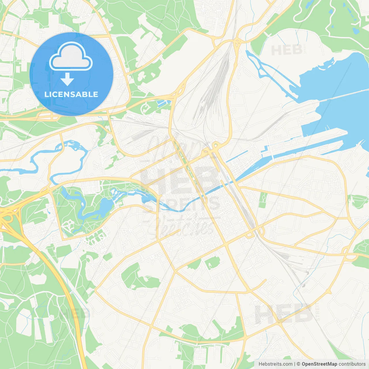 Gavle, Sweden Vector Map - Classic Colors