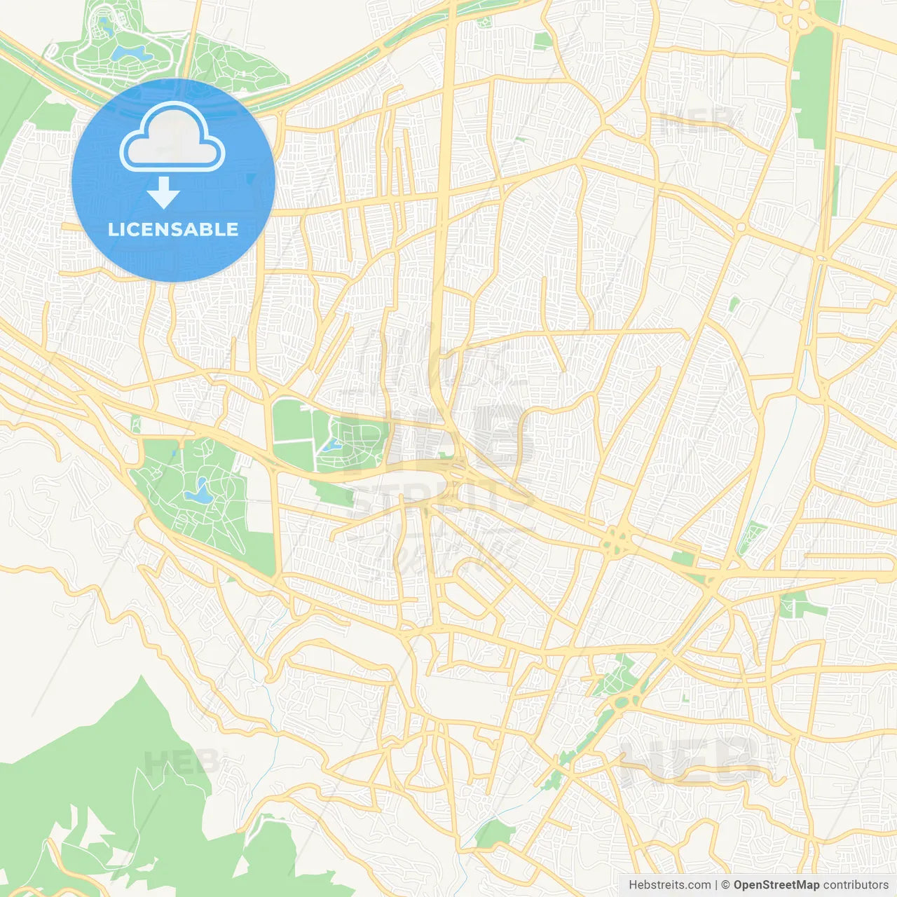 Bursa, Turkey Vector Map - Classic Colors