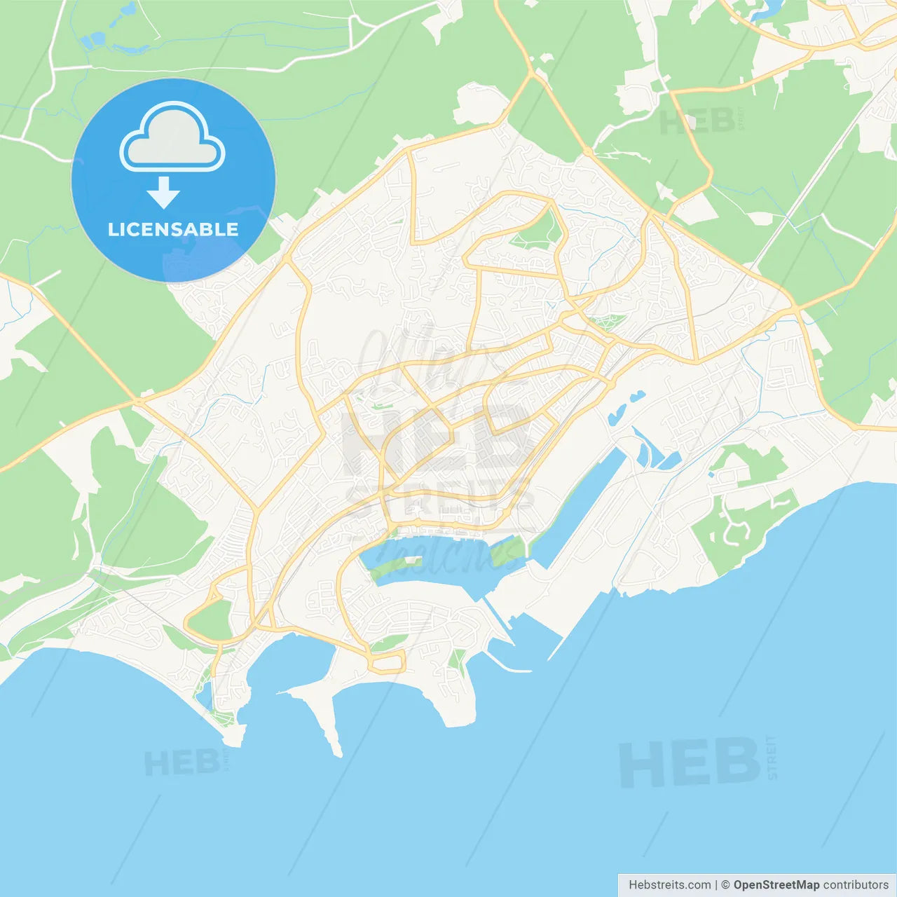 Barry, Wales Vector Map - Classic Colors