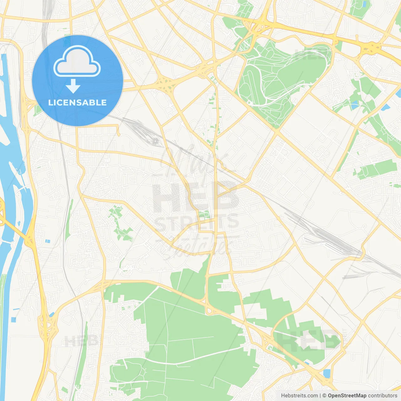 Venissieux, France Vector Map - Classic Colors