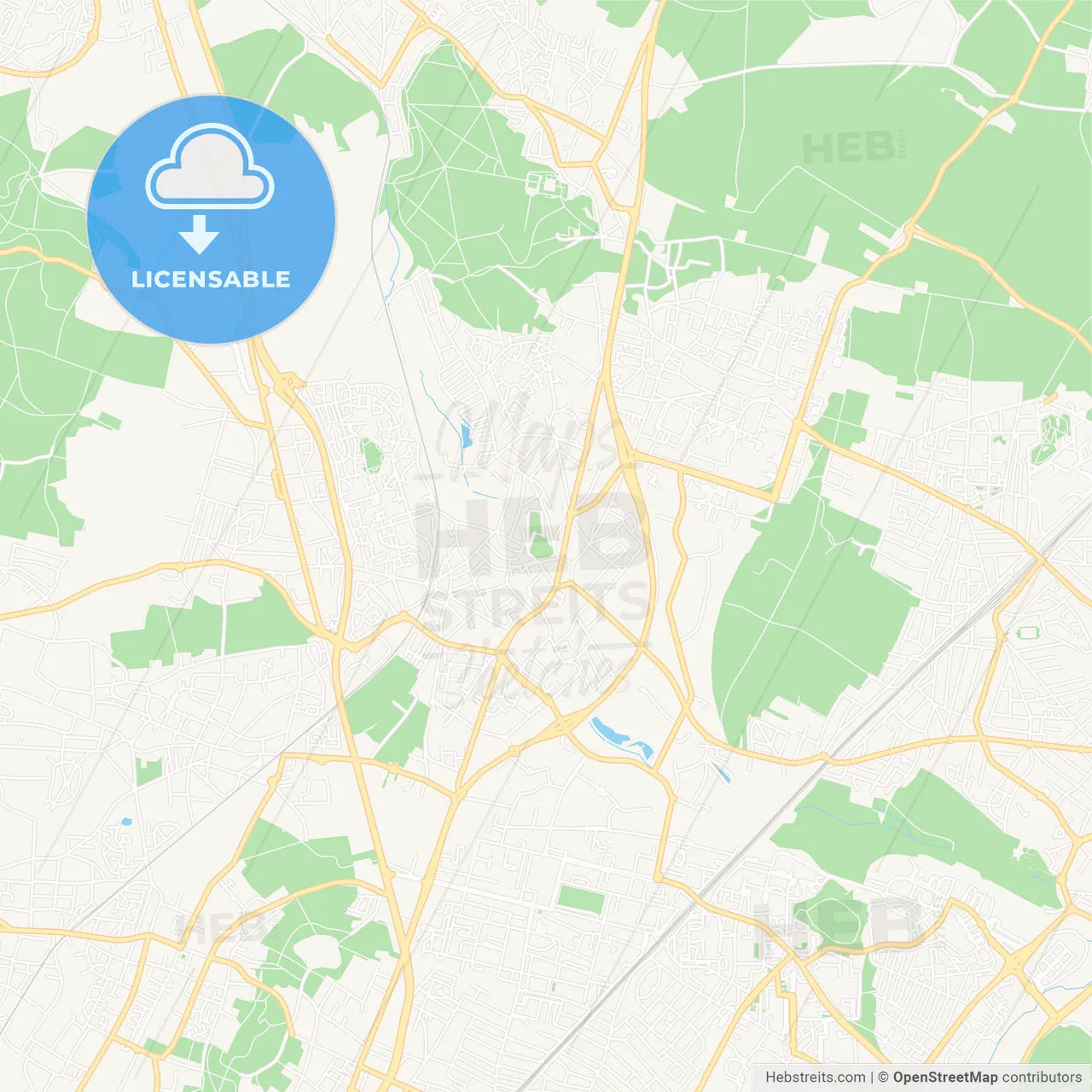 Sarcelles, France Vector Map - Classic Colors