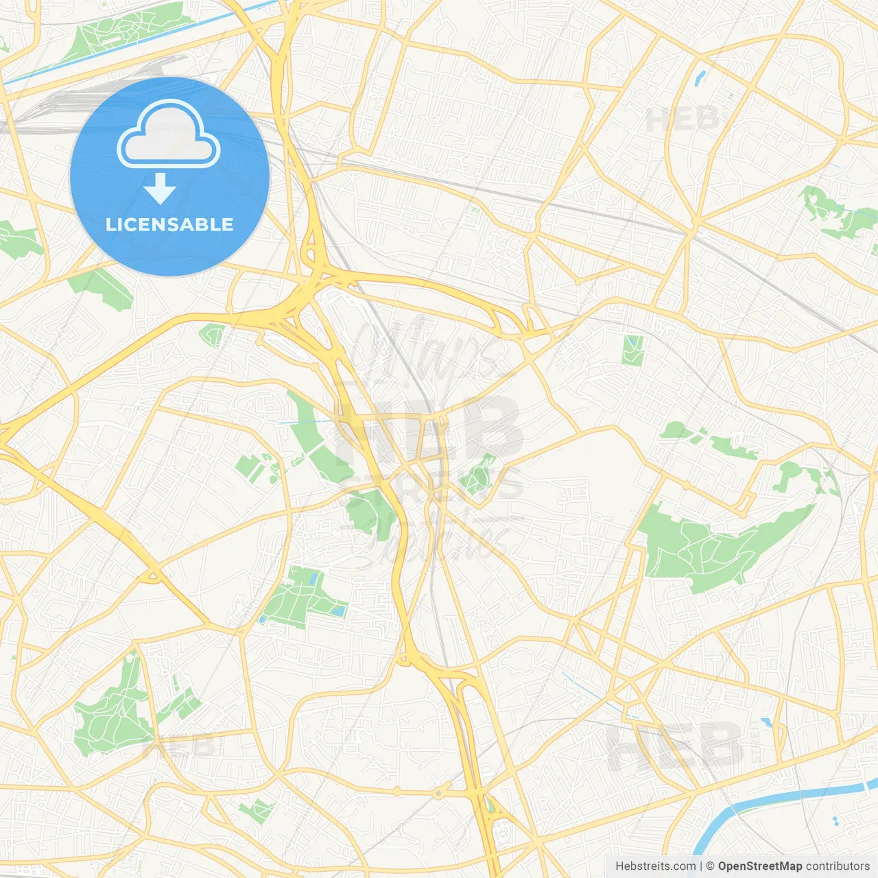 Rosny-sous-Bois, France Vector Map - Classic Colors