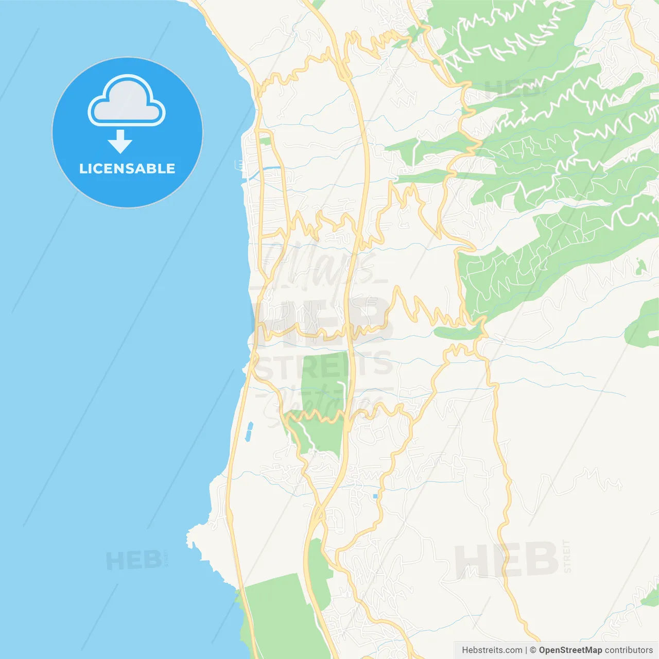 Saint-Leu, France Vector Map - Classic Colors