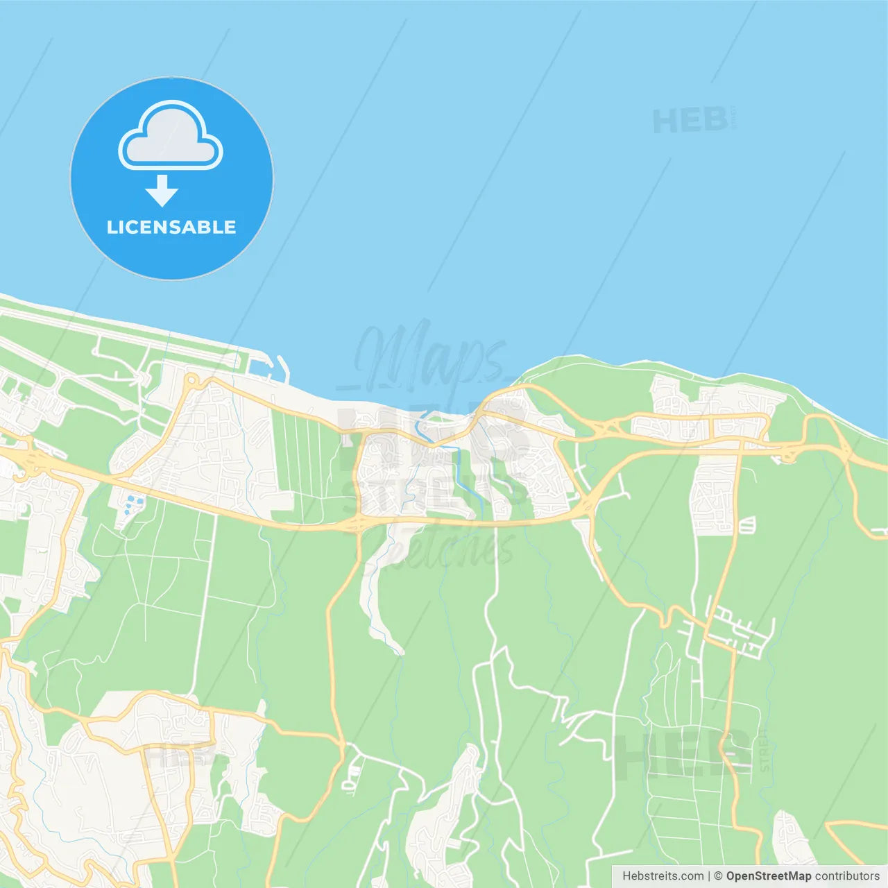 Sainte-Marie, France Vector Map - Classic Colors